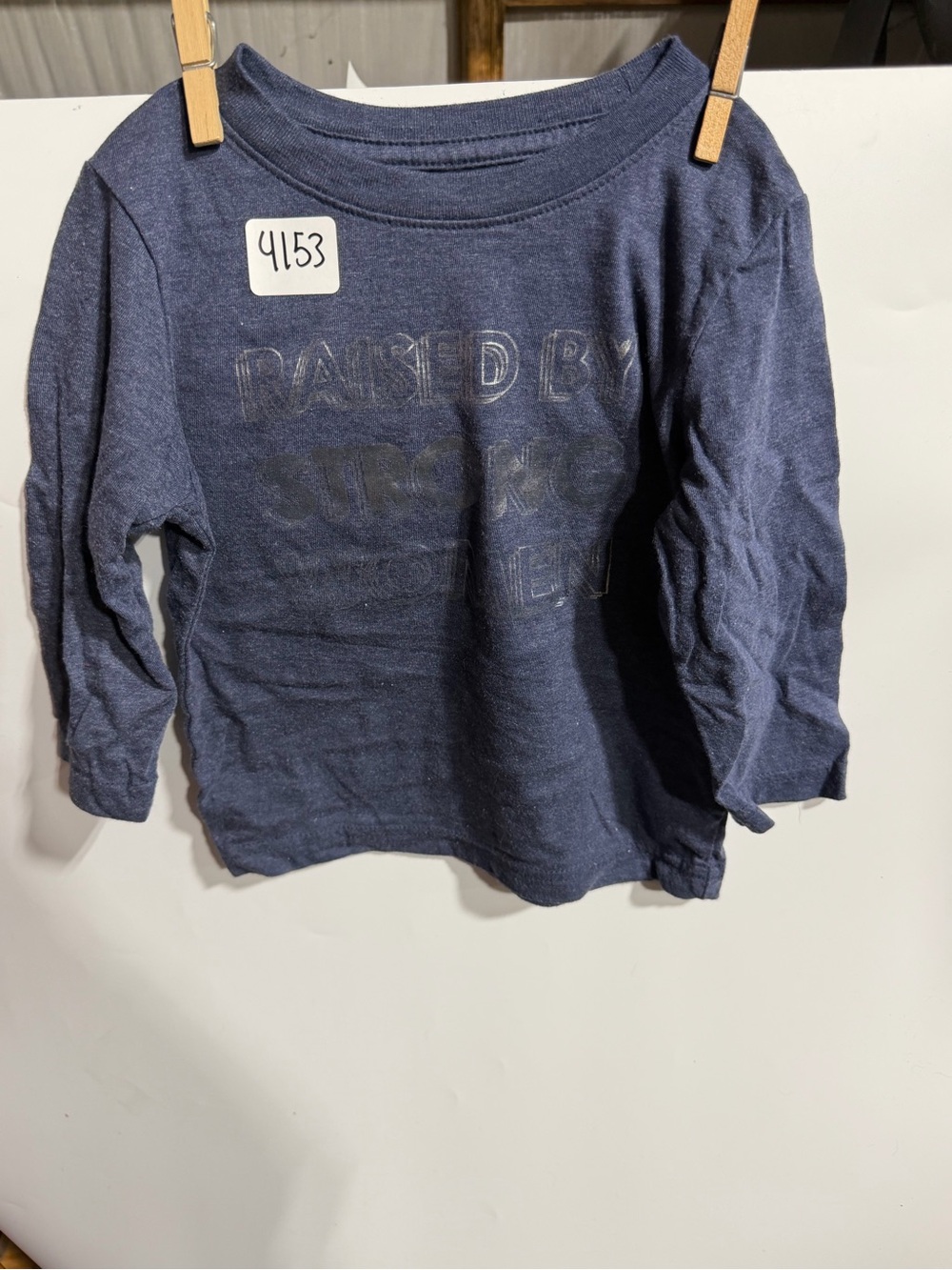 #4153-Kids Long-Sleeve Navy Graphic Top